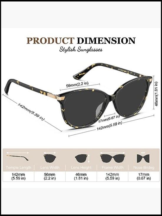 Polarized Cat Eye Sunglasses UV400 Protection Acetate Frame main image 6